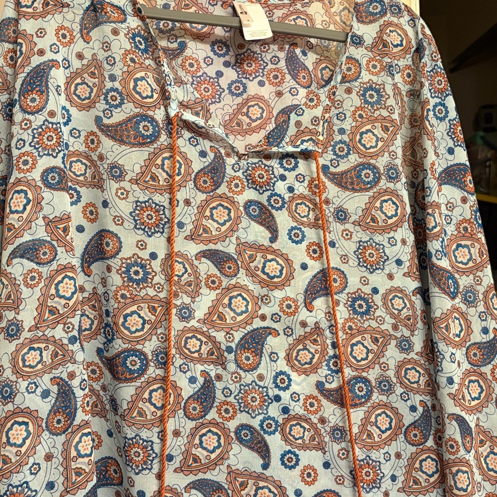 Cupshe Paisley Print Swim Coverup in Blue and Orange